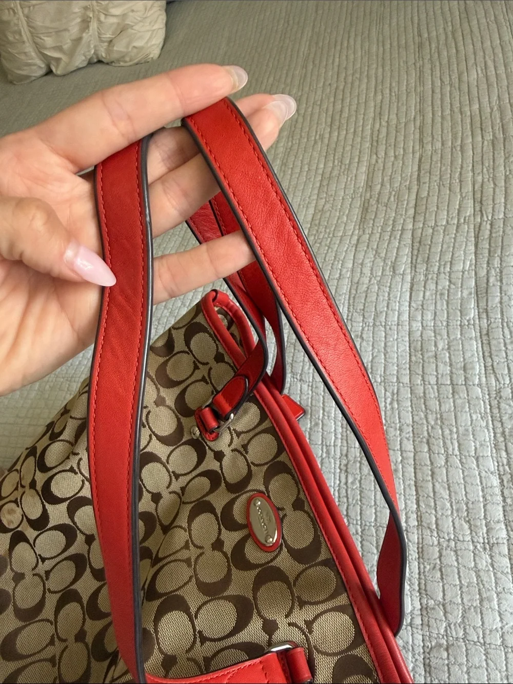 !!SOLD!! Coach Brown Signature Canvas Tote